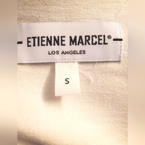 White Etienne Marcel Denim Jacket and Jeans both with Red Zipper - Picture 6 of 13